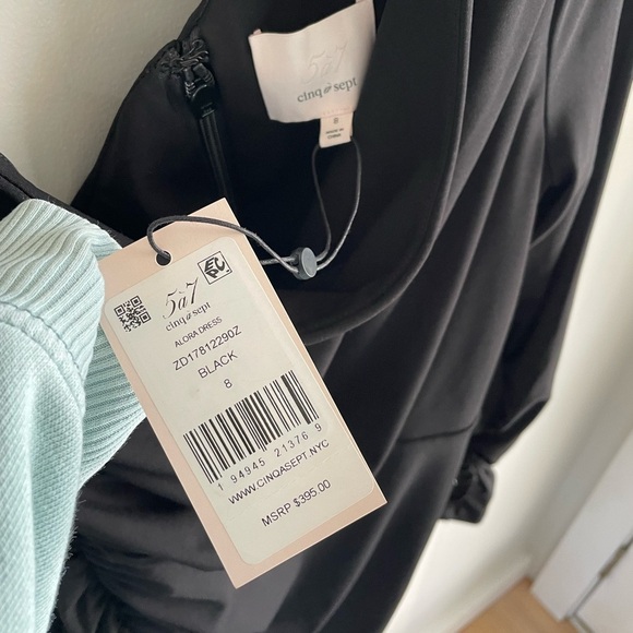 Cinq a Sept Alora Dress - One Shoulder Ruched Mini - Black - Size 8 - Picture 5 of 15